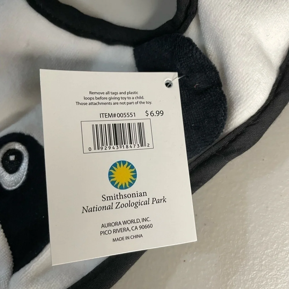 Baby Bib Panda Smithsonian National Zoological Park AURORA WORLD Bib Baby 🆕 BIB